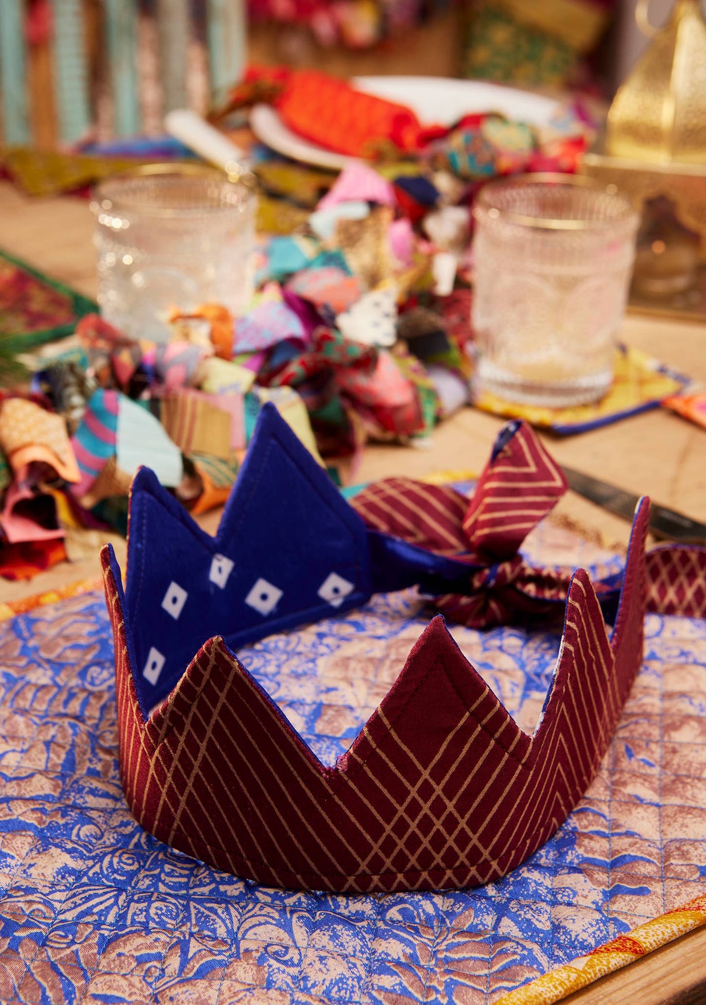 Recycled Sari Party Hat Crown