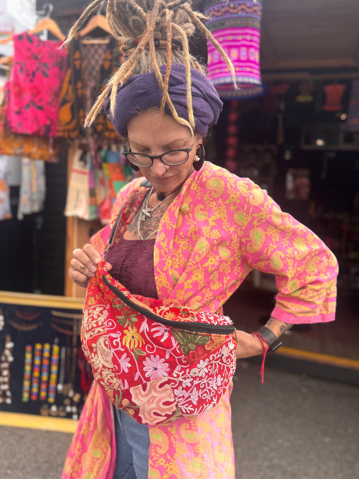 Across-the-body Kantha Bag