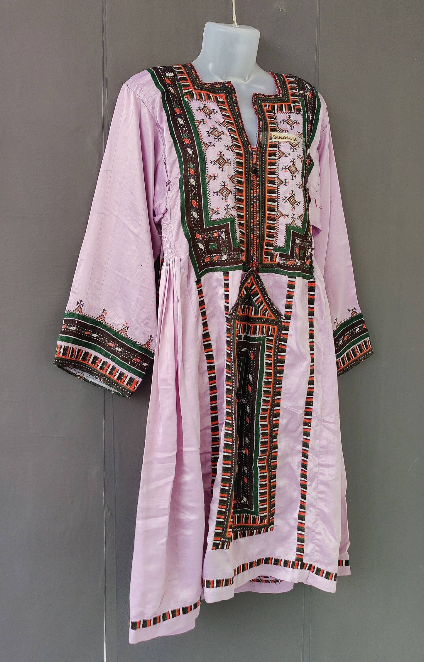 Vintage Handmade Embroidered Afghani Banjara Boho Baluchi Dress