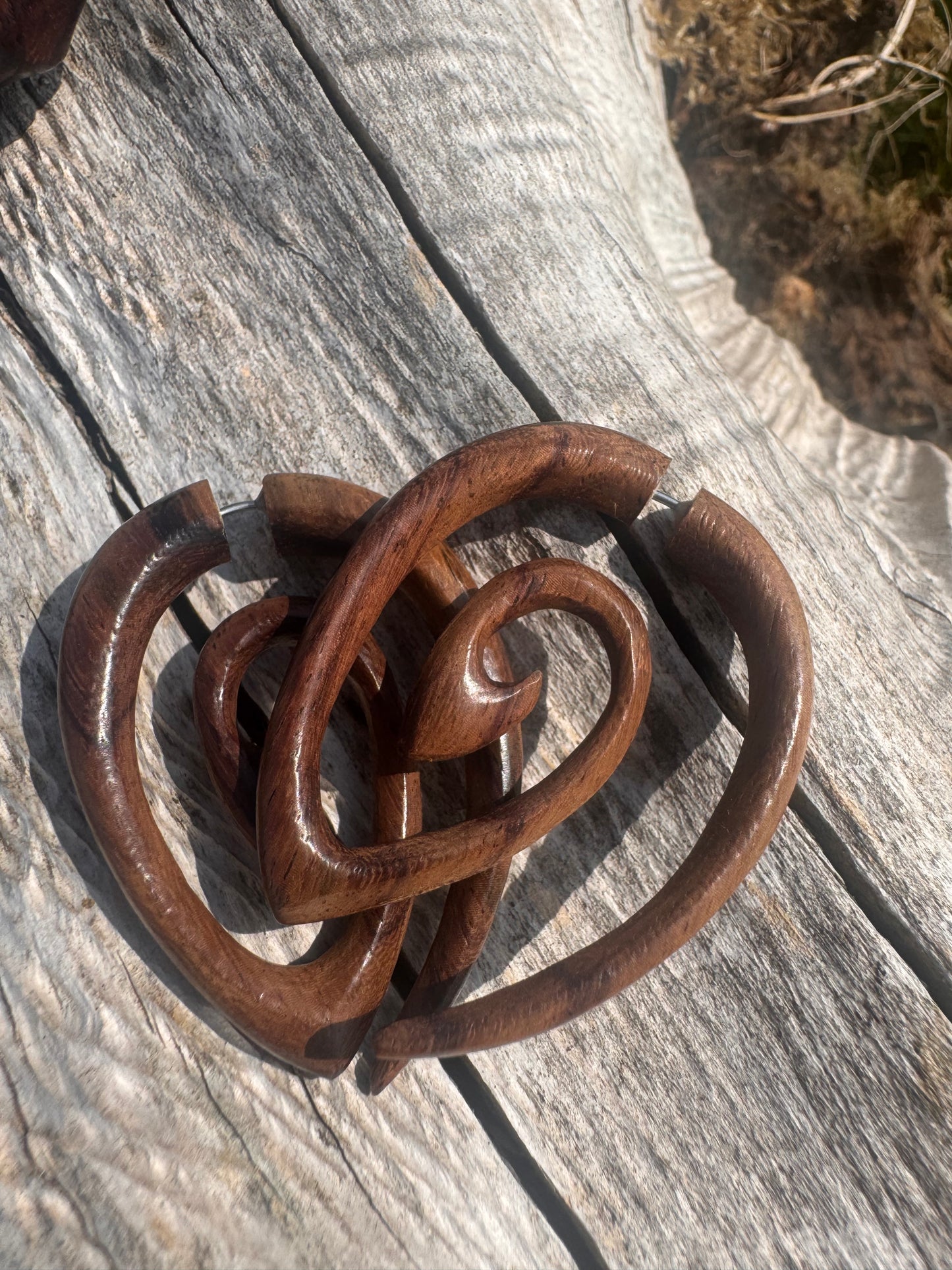 Wooden Mini Spiral Earrings