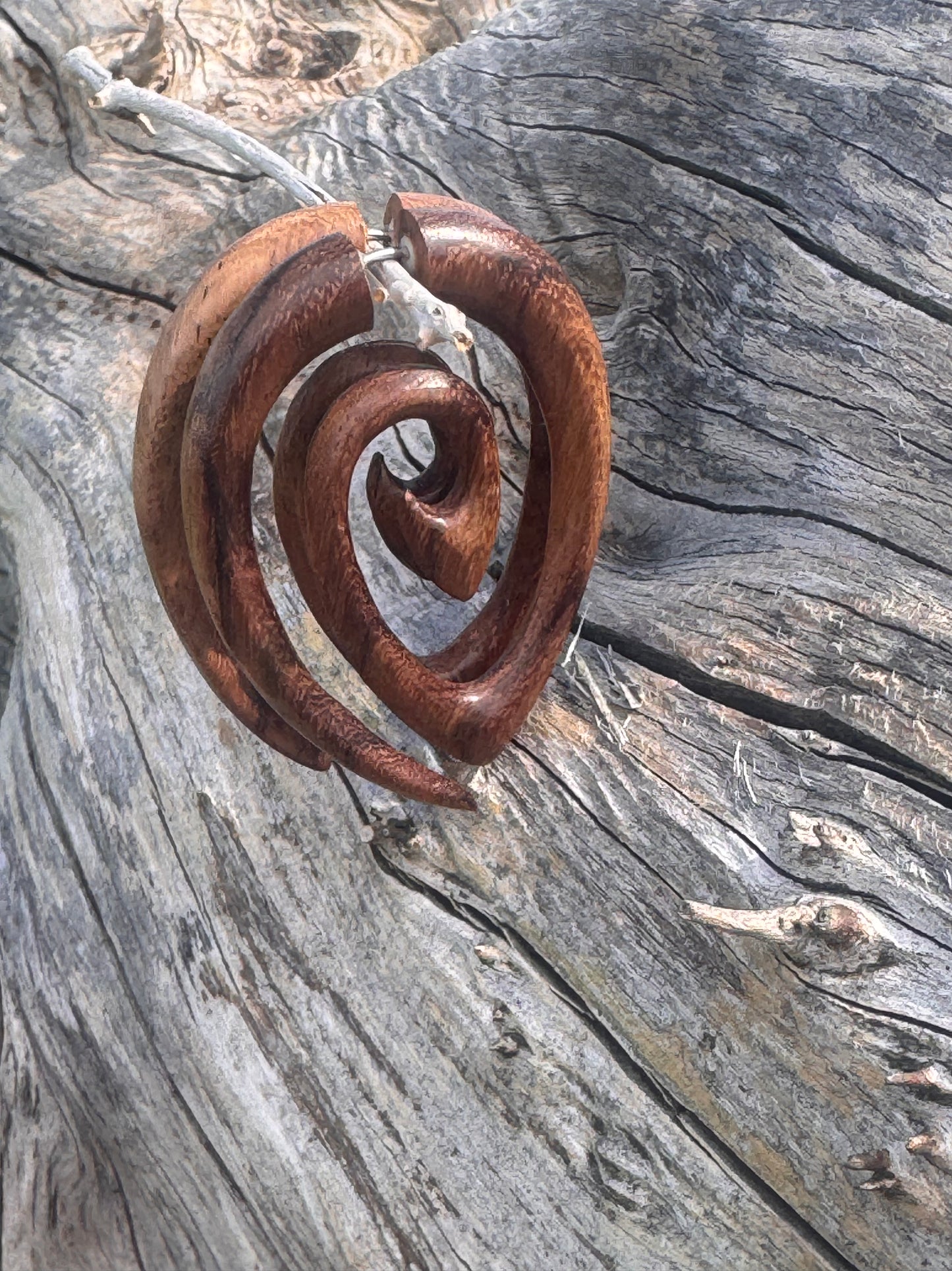 Wooden Mini Spiral Earrings