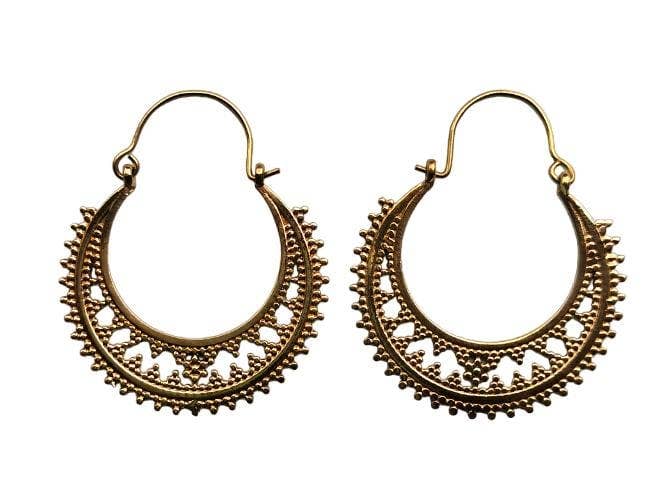 Bohemian Style Brass Hoop Earrings