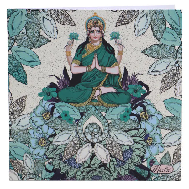 Lakshmi Indian Hindu Goddess Greeting Card