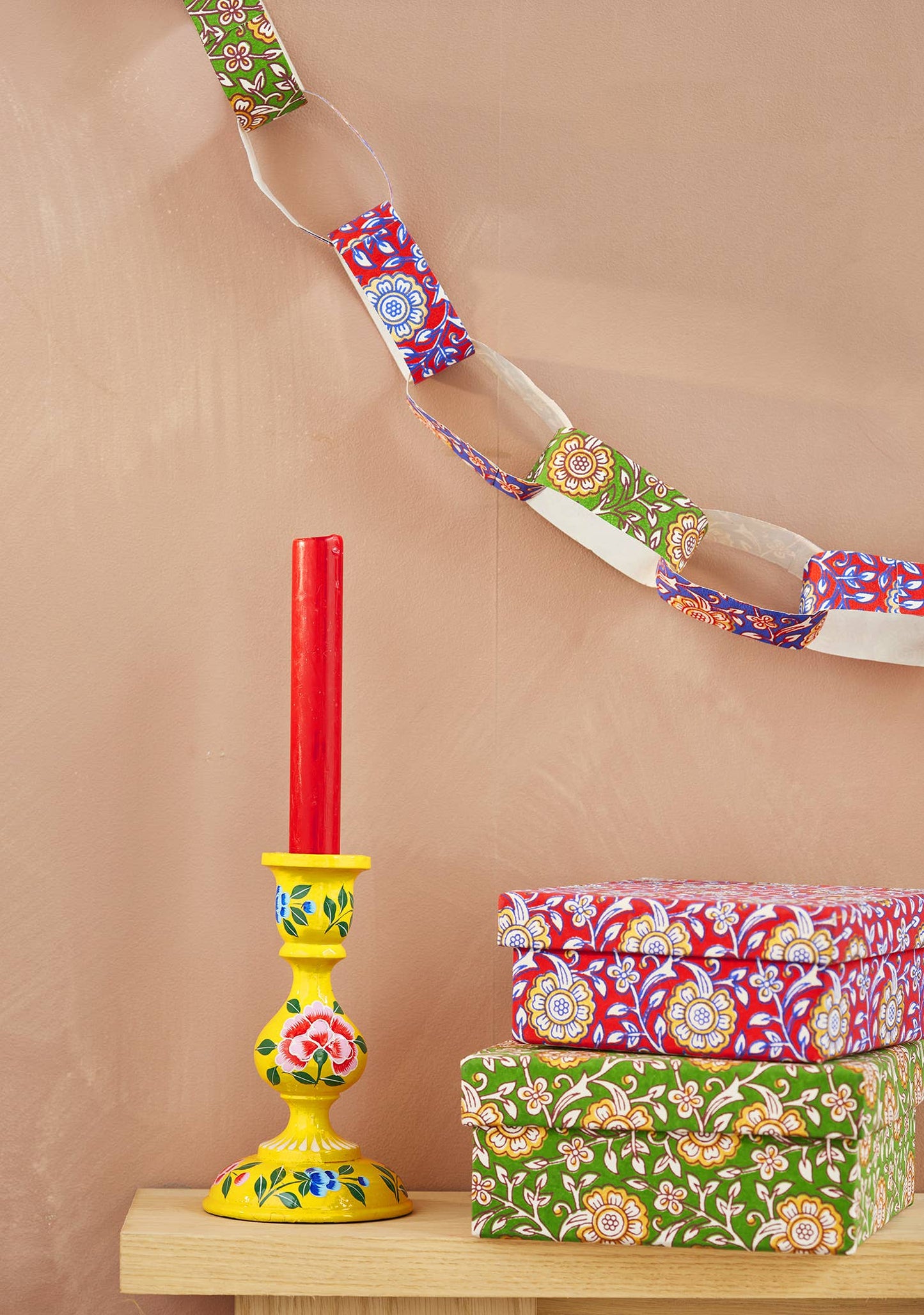 Jasmi Floral Block Print Paperchain Kit