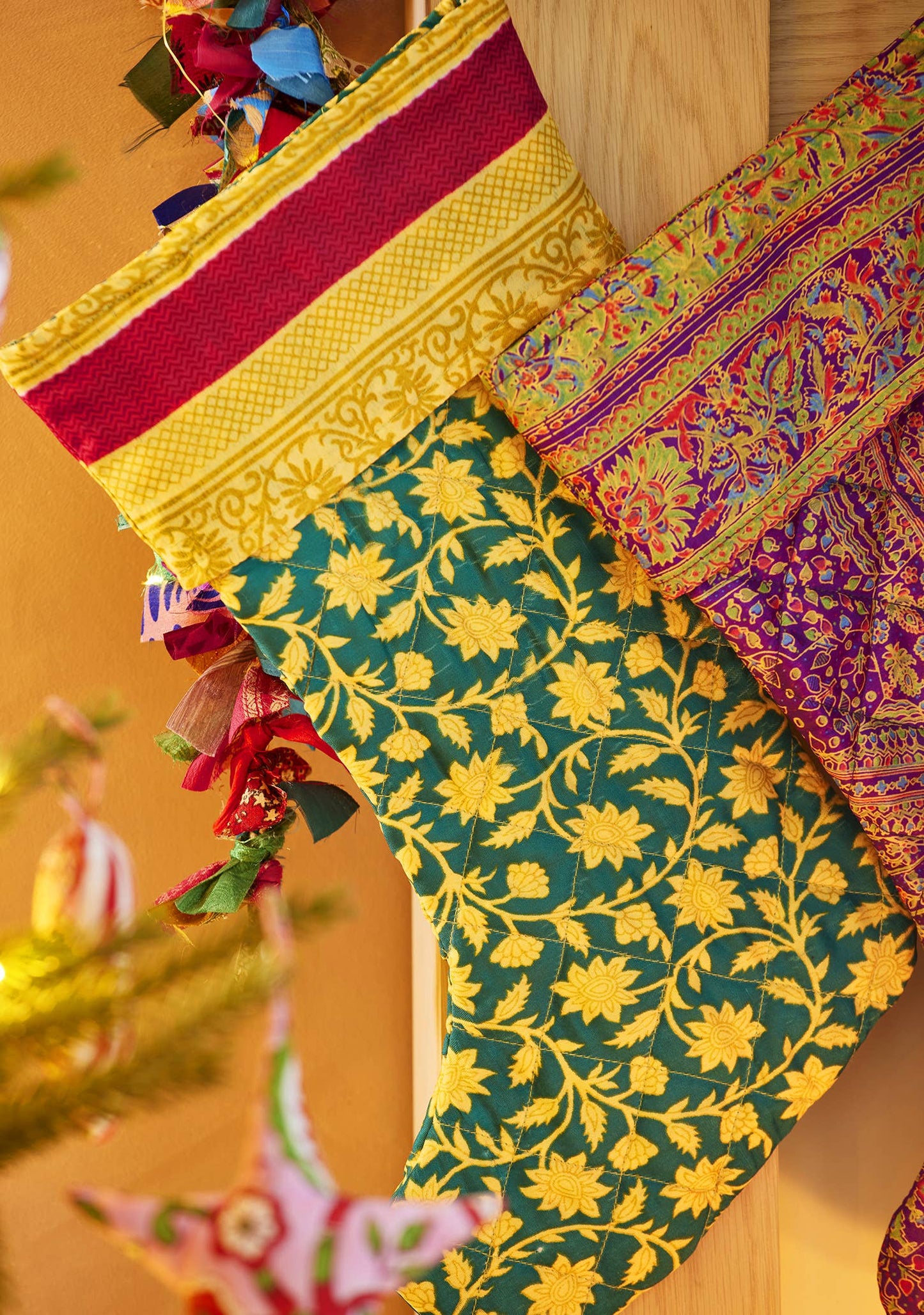 Recycled Sari Christmas Stocking