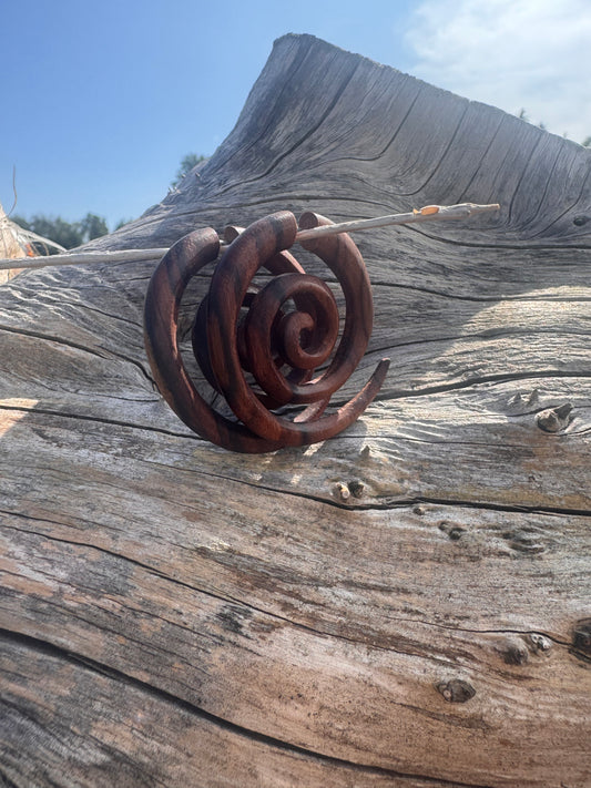 Wooden Spiral Earrings