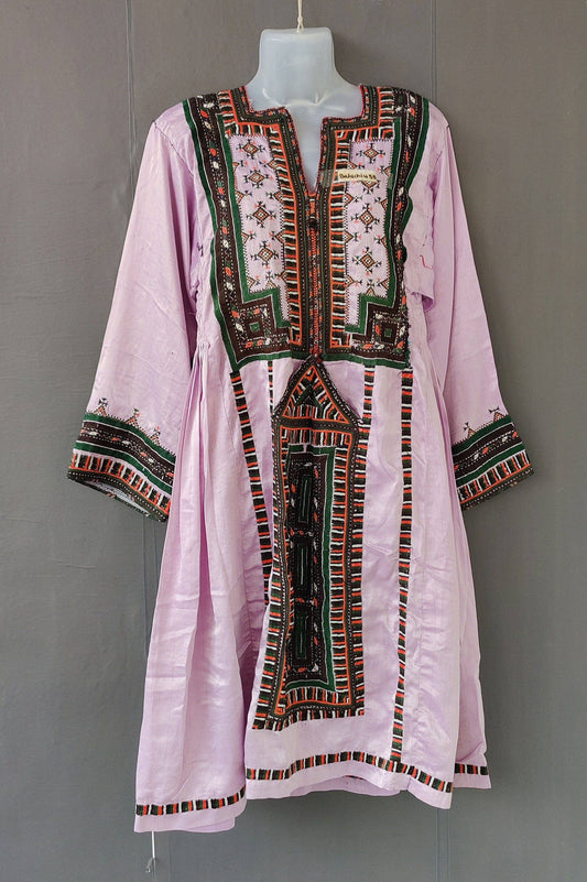 Vintage Handmade Embroidered Afghani Banjara Boho Baluchi Dress