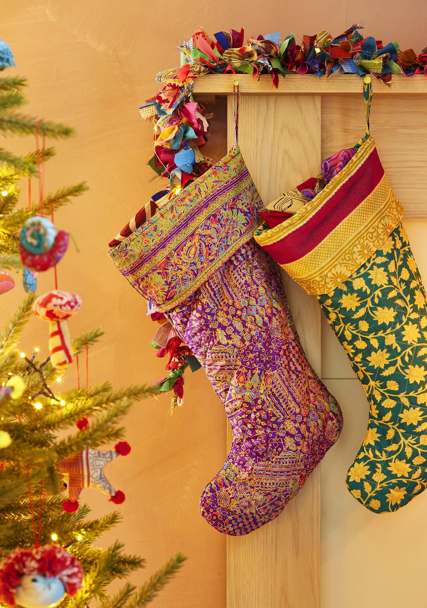 Recycled Sari Christmas Stocking