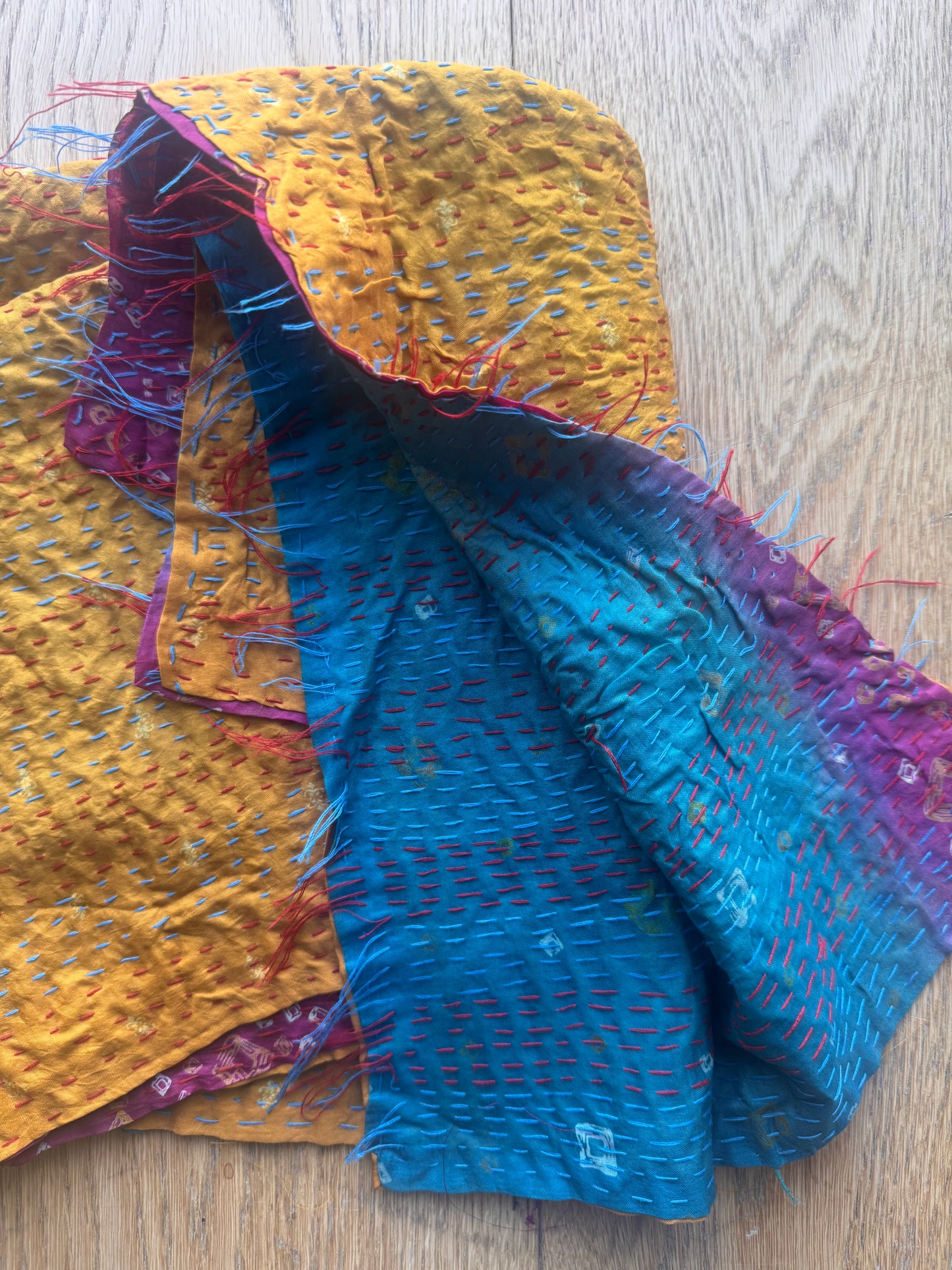 Silk Kantha Scarf