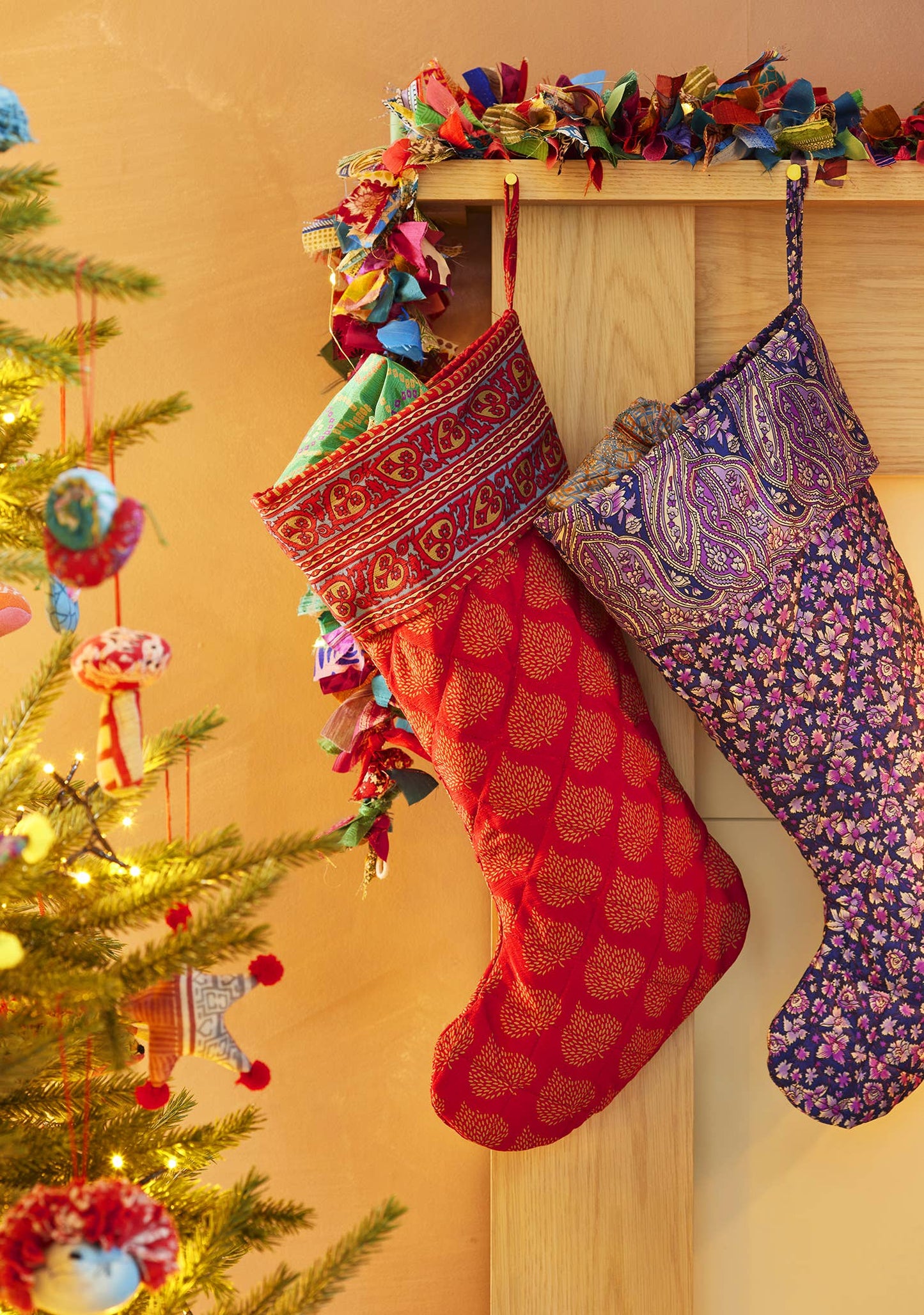 Recycled Sari Christmas Stocking