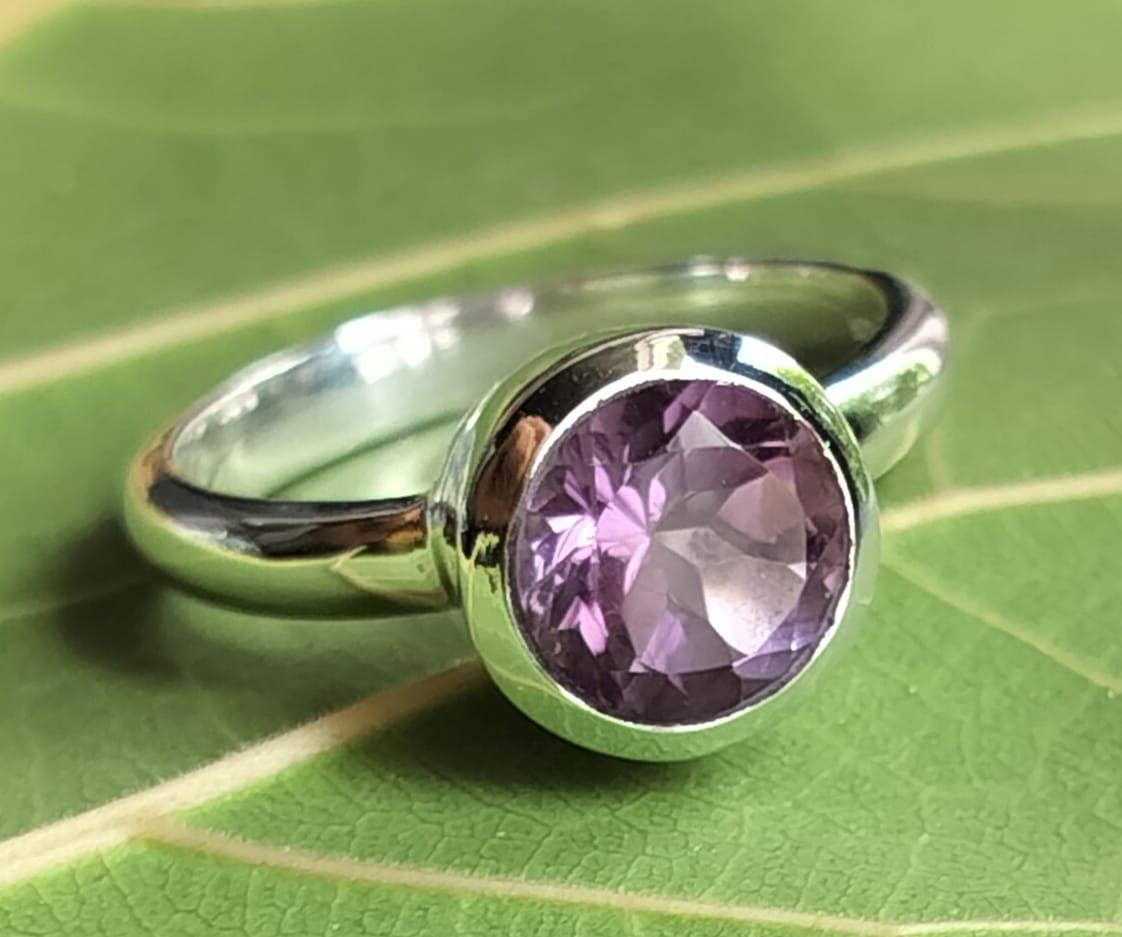 Purple Amethyst Sterling Silver Handmade Ring