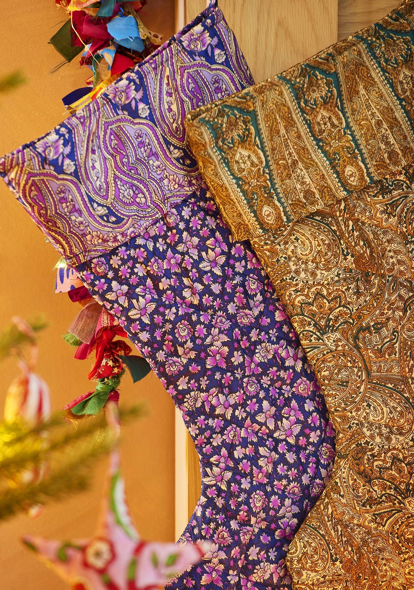 Recycled Sari Christmas Stocking