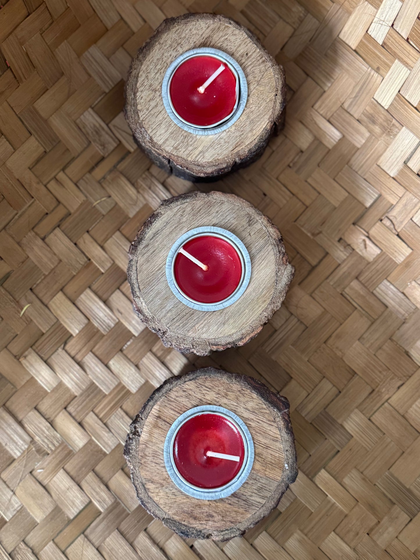Natural Tree Wood Tea Light Holder