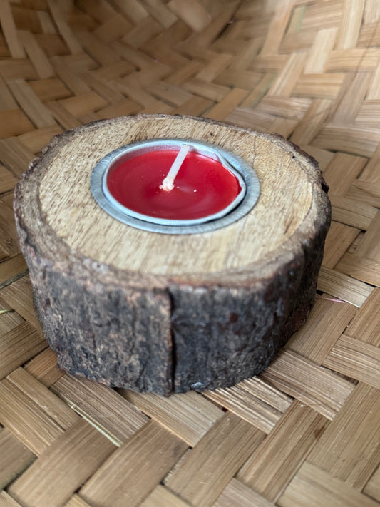 Natural Tree Wood Tea Light Holder